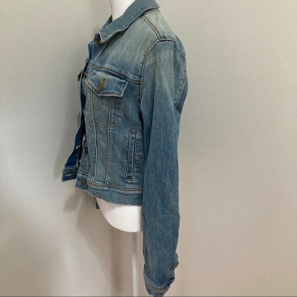 J Brand Harlow Jean Jacket size M Surface Blue Denim Whiskered - Picture 3 of 11